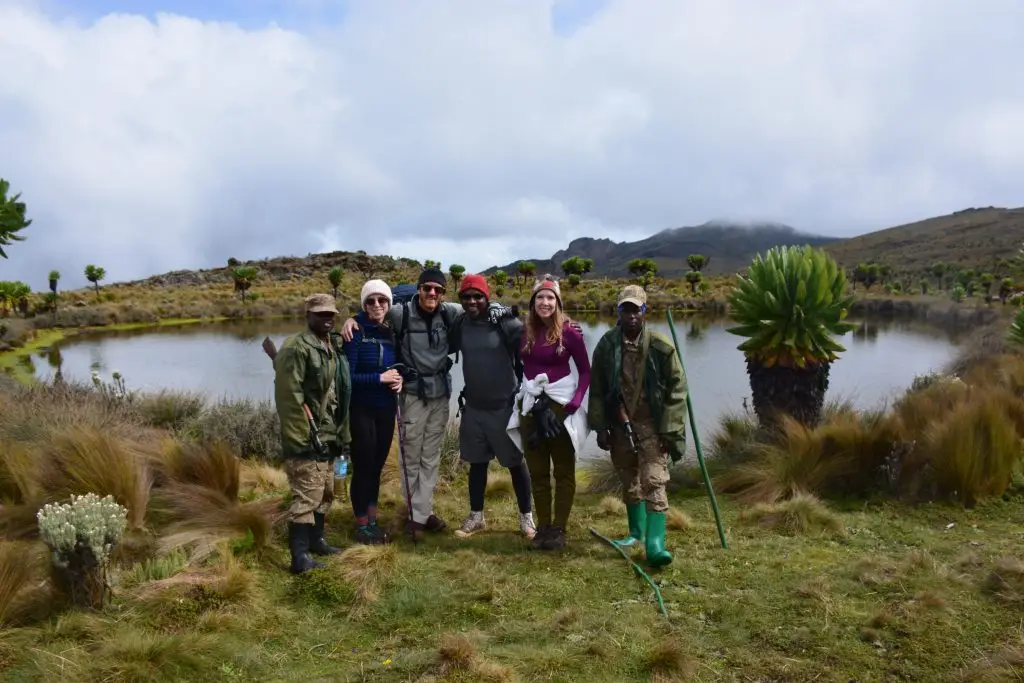 Hikers during 5 days Mount Elgon hike on Sipi–Bushiyi Trail