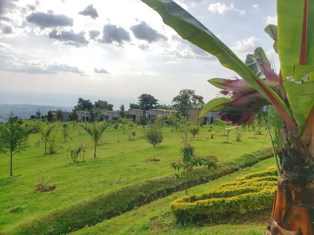 Sipi Valley Resort accommodation overlooking green hills near Sipi Falls Uganda